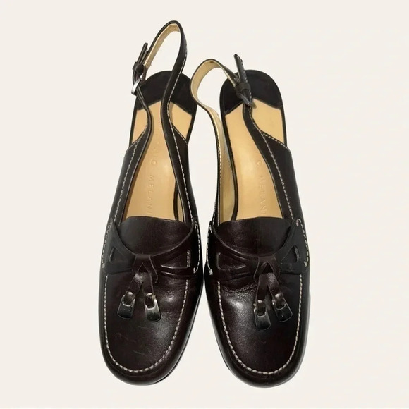 ANTONIO MELANI‎ CLOSED TOE HEELS BLOCKED HEEL STRAP AROUND ANKLE SIZE 6.5 - Picture 2 of 12